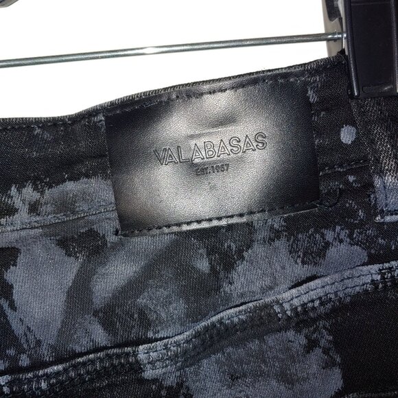 Valabasas Button Fly Camo Tie Dye Distressed Jeans Back Grey Size 36 - Picture 4 of 9